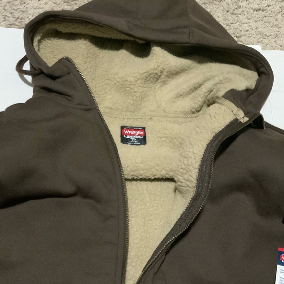 Men's Wrangler Dark Brown Fuzzy Hoodie - Picture 2 of 8